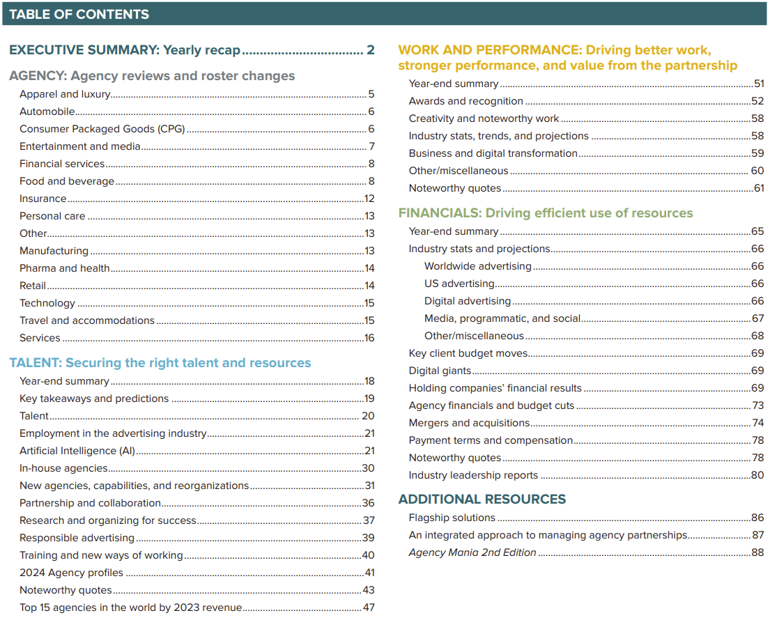 Industry Update Booklet 2025 Table of Contents